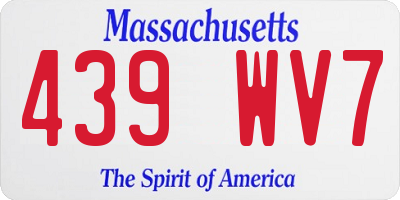MA license plate 439WV7