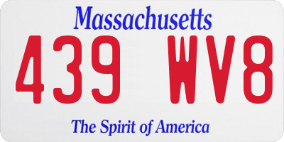 MA license plate 439WV8