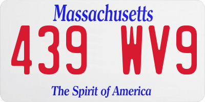 MA license plate 439WV9