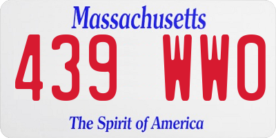 MA license plate 439WW0