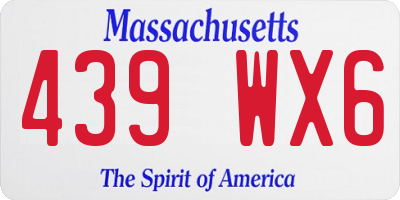 MA license plate 439WX6