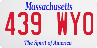 MA license plate 439WY0
