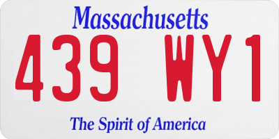 MA license plate 439WY1