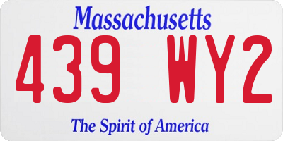 MA license plate 439WY2