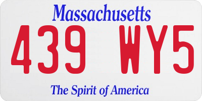 MA license plate 439WY5