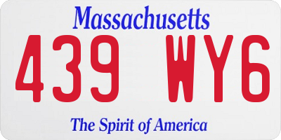 MA license plate 439WY6