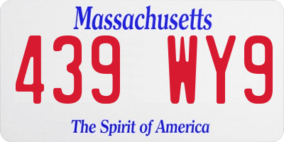 MA license plate 439WY9