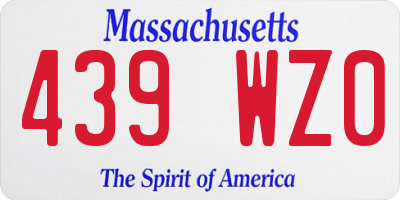 MA license plate 439WZ0