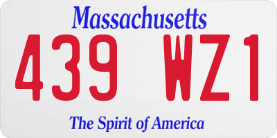 MA license plate 439WZ1