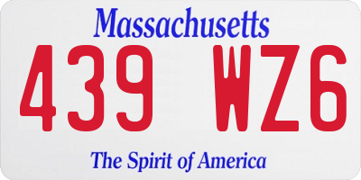 MA license plate 439WZ6