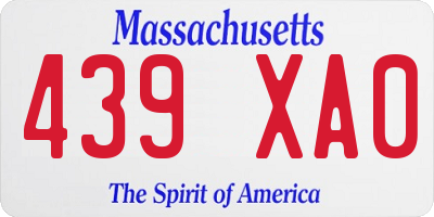 MA license plate 439XA0