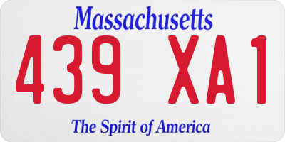 MA license plate 439XA1