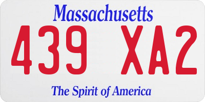 MA license plate 439XA2