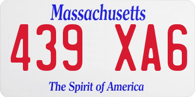 MA license plate 439XA6