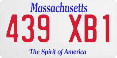 MA license plate 439XB1