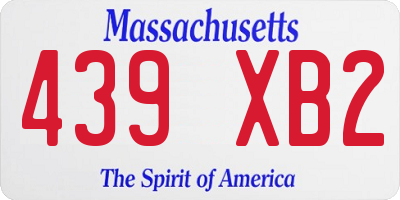 MA license plate 439XB2