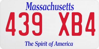 MA license plate 439XB4
