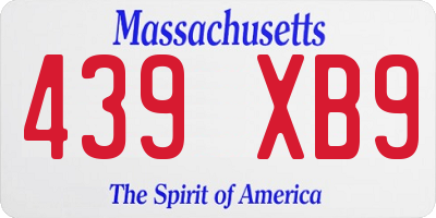 MA license plate 439XB9