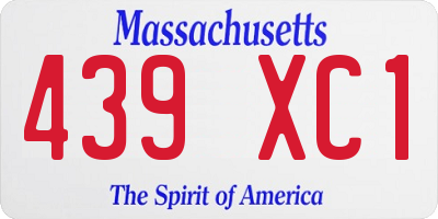 MA license plate 439XC1