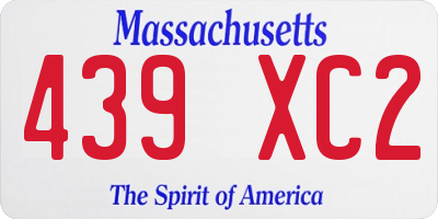 MA license plate 439XC2