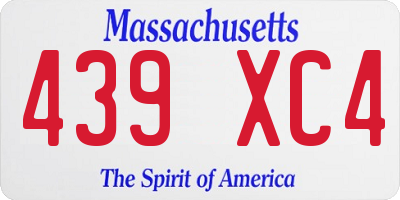 MA license plate 439XC4