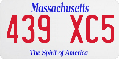 MA license plate 439XC5
