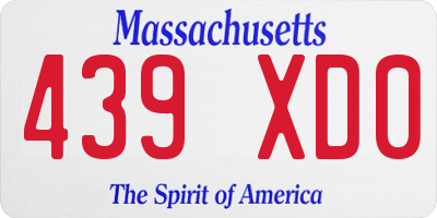 MA license plate 439XD0