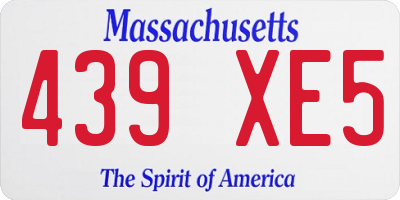 MA license plate 439XE5