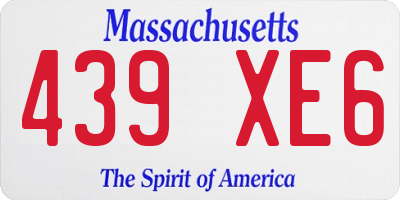 MA license plate 439XE6