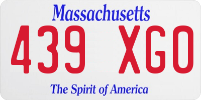 MA license plate 439XG0