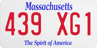 MA license plate 439XG1