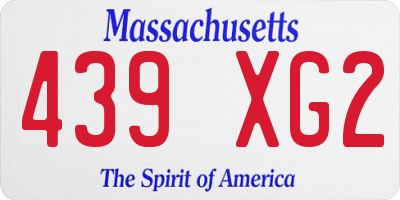 MA license plate 439XG2
