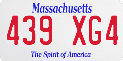 MA license plate 439XG4