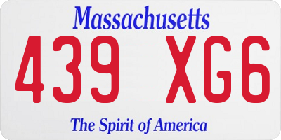 MA license plate 439XG6