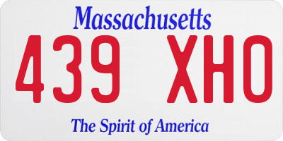 MA license plate 439XH0