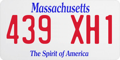 MA license plate 439XH1