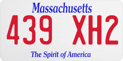 MA license plate 439XH2