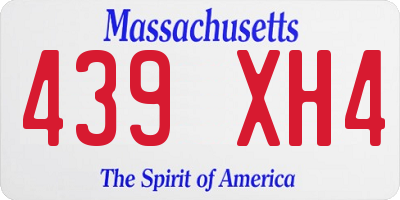 MA license plate 439XH4