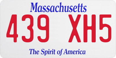 MA license plate 439XH5