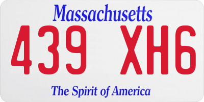 MA license plate 439XH6
