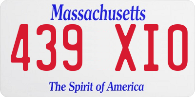 MA license plate 439XI0