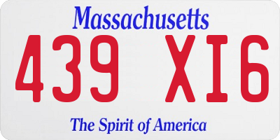 MA license plate 439XI6
