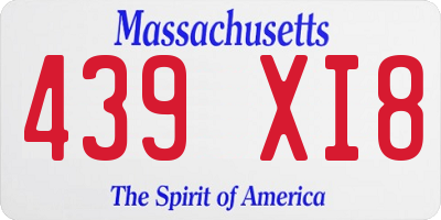 MA license plate 439XI8