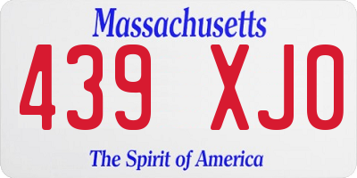 MA license plate 439XJ0