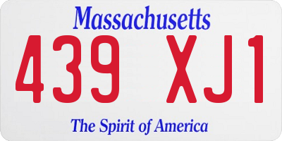 MA license plate 439XJ1