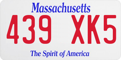 MA license plate 439XK5
