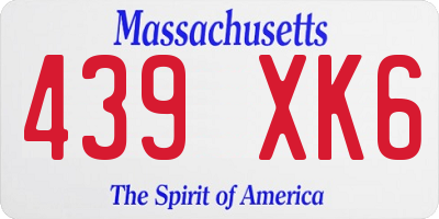 MA license plate 439XK6