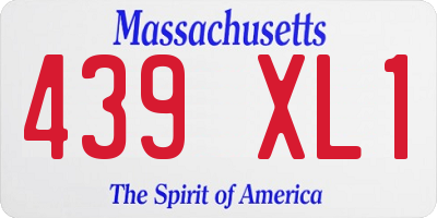 MA license plate 439XL1