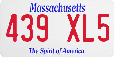 MA license plate 439XL5