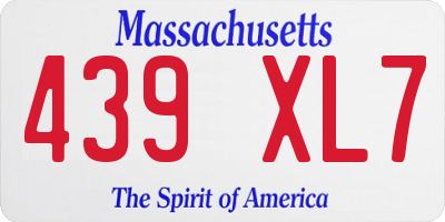 MA license plate 439XL7